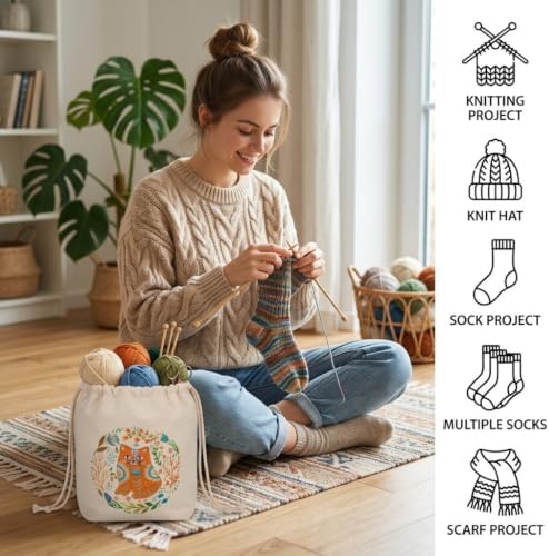 Remobia Hicol Tangle-Free Yarn Storage Bag Travel Crochet Bag for