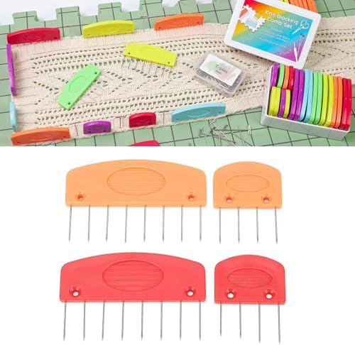 Arythia 20Pcs Knit Blocking Combs, Stainless Steel Pins Kit with