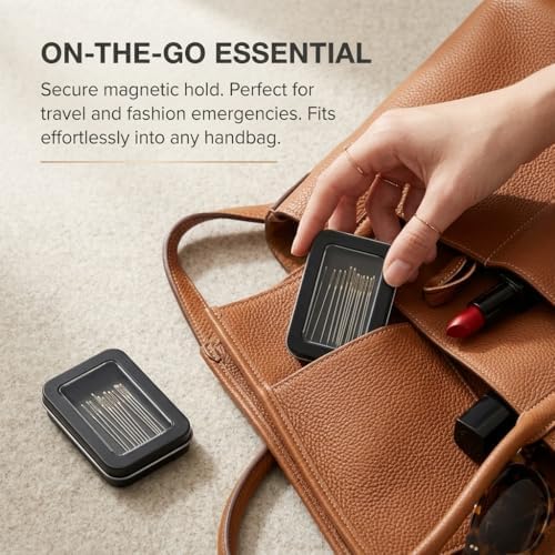 LIGHUFEIC 2 Pack Magnetic Needle Case with Clear Window, Portable