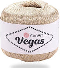 YarnArt Vegas Metallic Yarn – 60% Viscose, 40% Metallic – Sparkling