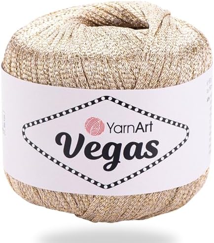 YarnArt Vegas Metallic Yarn – 60% Viscose, 40% Metallic – Sparkling