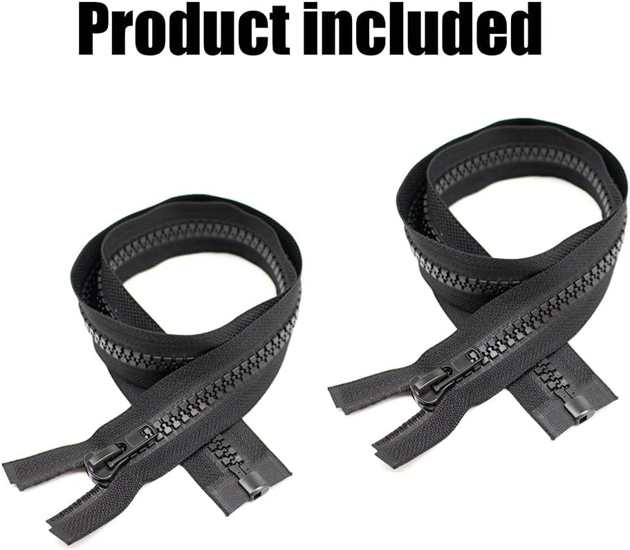 YaHoGa 2PCS 30 Inch #10 Heavy Duty Separating Jacket Zippers for