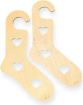 Wooden Sock Blockers Heart Motif, One Pair Knitting and Crochet Sock