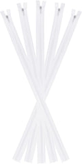 uxcell Invisible Zippers,5pcs 18" Nylon Hidden Sewing Zippers White