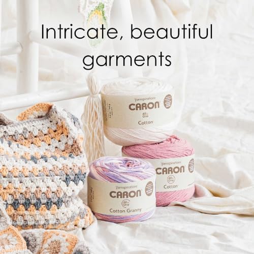 Caron All in One Cotton Granny Yarn for Crocheting, Blossom Bliss