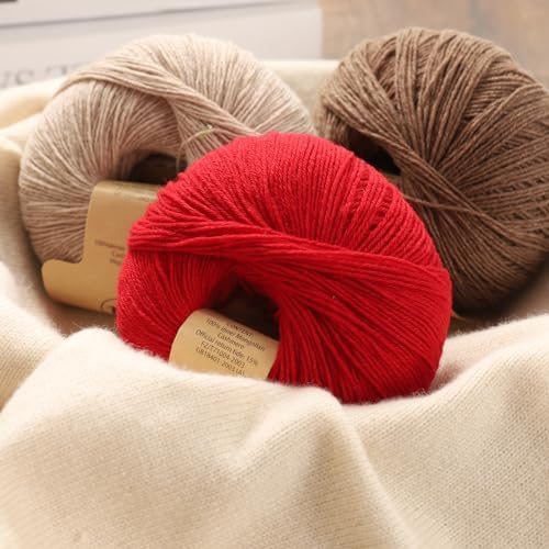 Wool Yarn - Soft 4-ply(1.5mm) Worsted Yarn for Crocheting and Knitting