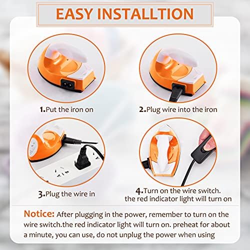 Honoson Mini Craft Iron with Charging Base Tiny,Orange
