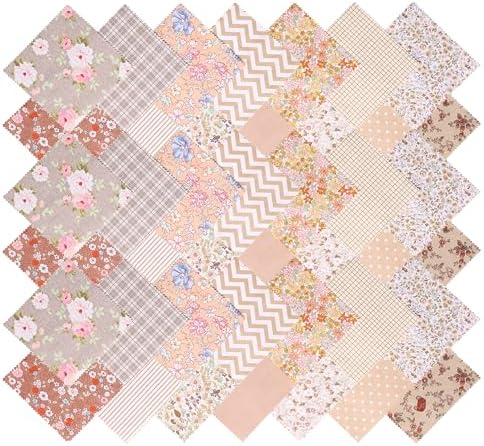 Hanjunzhao Vintage Brown 10-Inch Cotton Precut Squares – 42 Pack