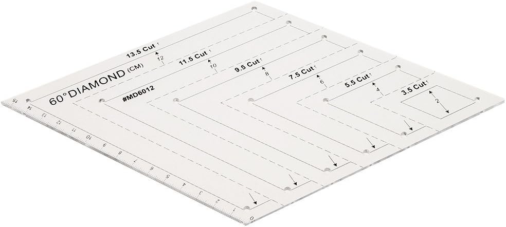 Court 60 Degree Diamond Rhombus Template Quilting Ruler for DIY