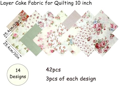 Nodsaw 42Pcs 10 Inch Cotton Layer Cake Squares