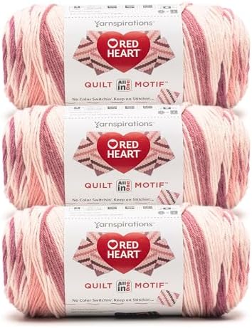 Red Heart All in One Quilt Motif Yarn for Crocheting, Authentic