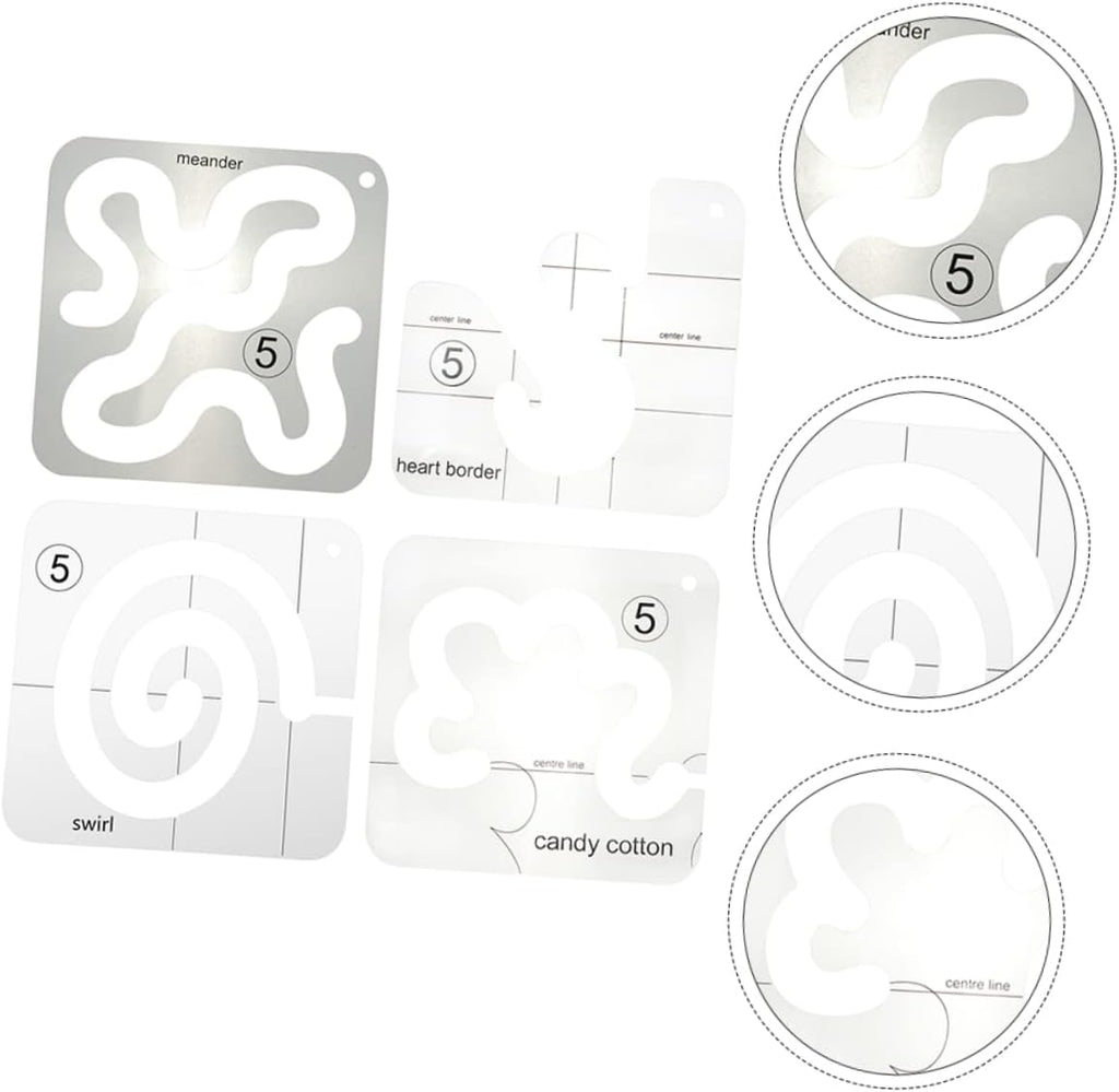 Acrylic Quilting Template 4 Piece Set for Pattern Guidance