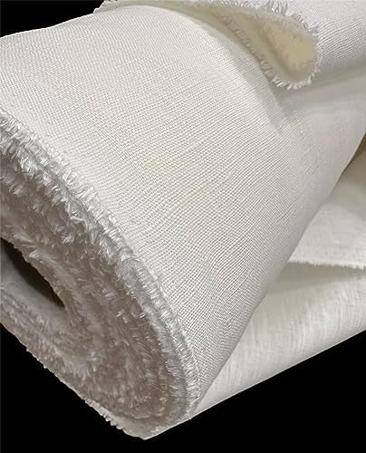 European 100% Linen Fabric White – Unwashed Natural Linen by The Yard