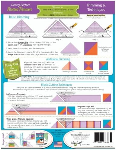 New Leaf Stitches Slotted Quilting Ruler for HST Cutting