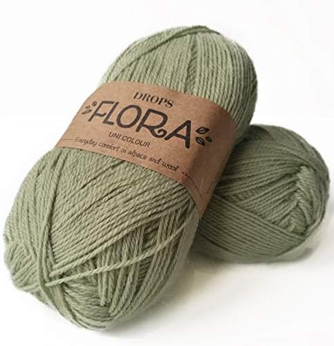 65% Wool 35% Alpaca Yarn, Drops Flora, 1 or Superfine, Fingering