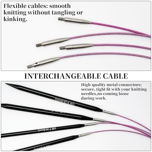 Froggod 4.53" (11.5cm) Interchangeable Circular Knitting Needles Set