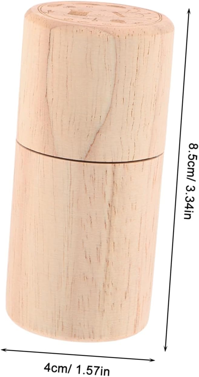 Wooden Sewing Needle Holder Case, Portable Multi Function Tube