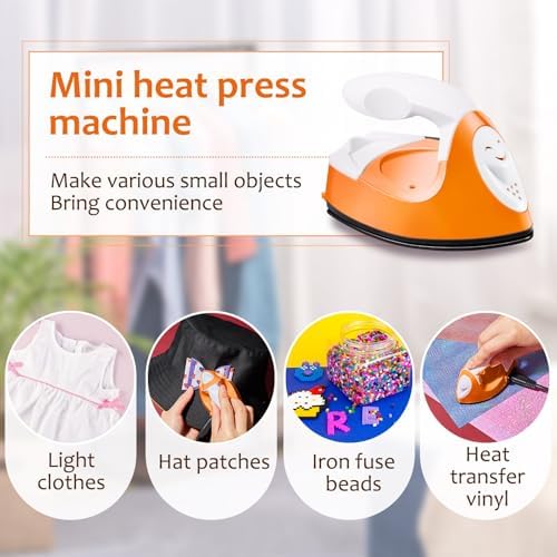 Honoson Mini Craft Iron with Charging Base Tiny,Orange