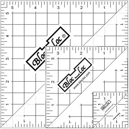 Bloc Loc Half-Square Triangle Quilting Ruler Set #3 Contains 1-1/2"