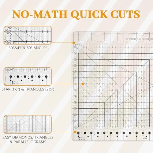 Quilting and Sewing Ruler for Fabric Cutting, XL Slotted 17-3/4
