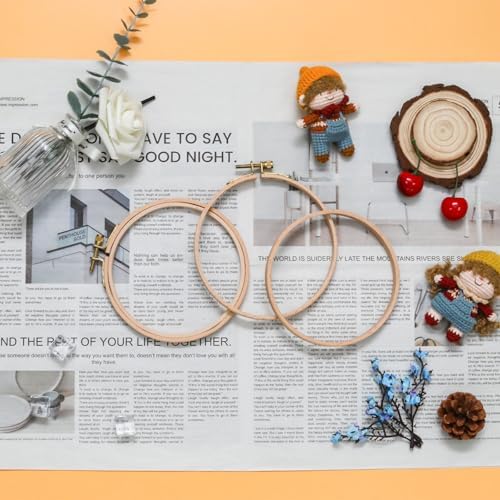 Mormchlots 2Pcs 5 Inch Wood Embroidery Hoops