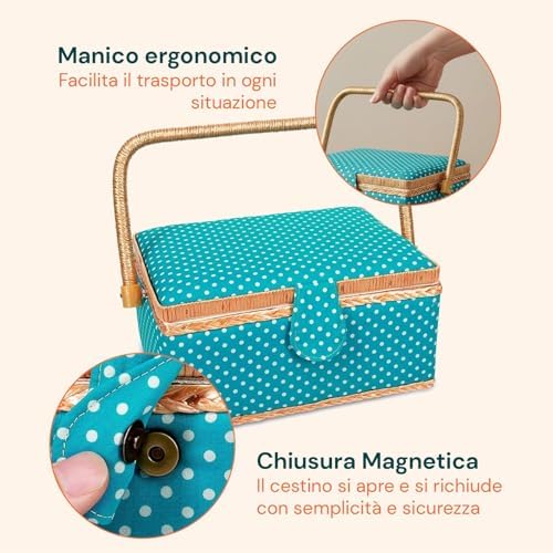 Wintem Home and Travel Sewing Kit, 76 Accessories, Tray with Organized