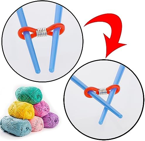 DQITJ 16 Pack Knitting Needle Stopper Hugger Stitch Stopper Minder