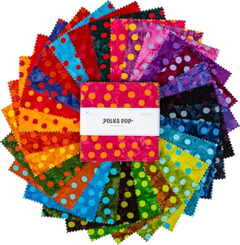 Expressions Batiks Polka Pop Elementals 5-inch Squares Charm Pack