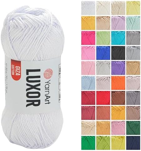 YarnArt Luxor Mercerized Cotton Yarn – 100% Giza Cotton, Smooth