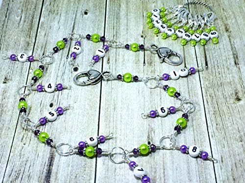 Knitting Row Counter Chain Tracking Tool with Number Stitch Markers