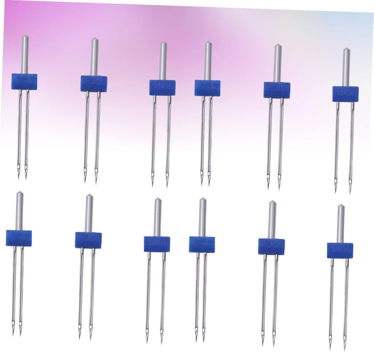12Pcs Sewing Machine Twin Needles, Double Point Metal Set for Home Use