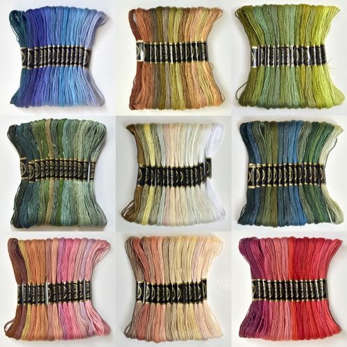 Embroidery Floss Rainbow Color 447 Skeins Per Pack Cross Stitch