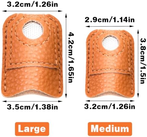 Yizzvb 8 Pcs Sewing Thimble, Leather Thimbles Metal Finger Protectors