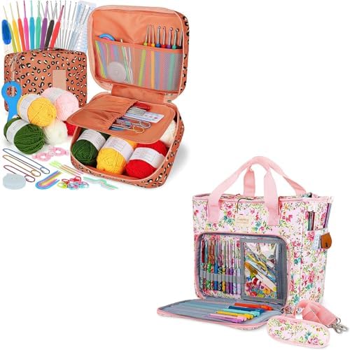 Coopay Crochet Kit Beginners Crochet Hook Set with Crochet Yarn, Large