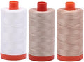 Bundle of Aurifil 50wt Egyptian Cotton Thread, Large 1422 yard Spools