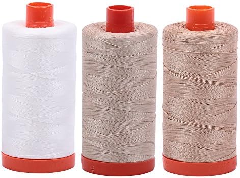 Bundle of Aurifil 50wt Egyptian Cotton Thread, Large 1422 yard Spools