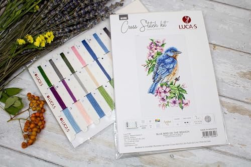 Luca-S Cross Stitch Kit Blue Bird on the Branch B1198