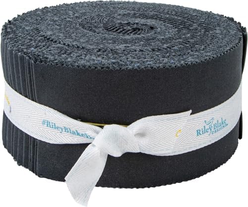 Confetti Cotton Solids Blackboard Rolie Polie 40 2.5-inch Strips Riley