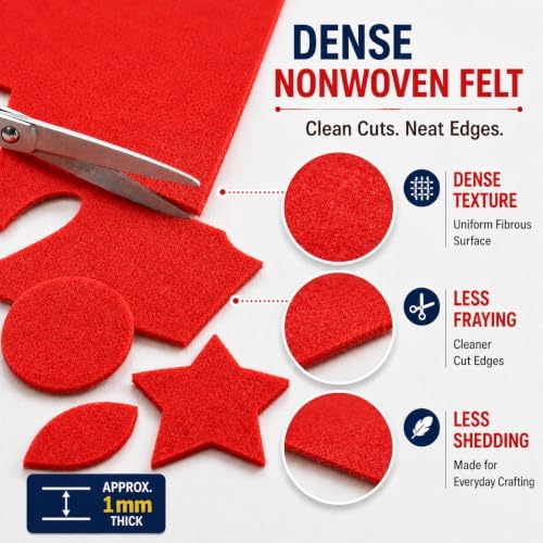 66pcs 8x12 Inch Assorted Color Craft Felt Nonwoven Fabric
