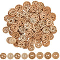 GORGECRAFT 100Pcs 2 Styles Brown Flower Buttons Natural Wood Coconut