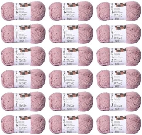 Loops & Threads Soft Rose Impeccable Tweed Yarn – Medium Weight Yarn