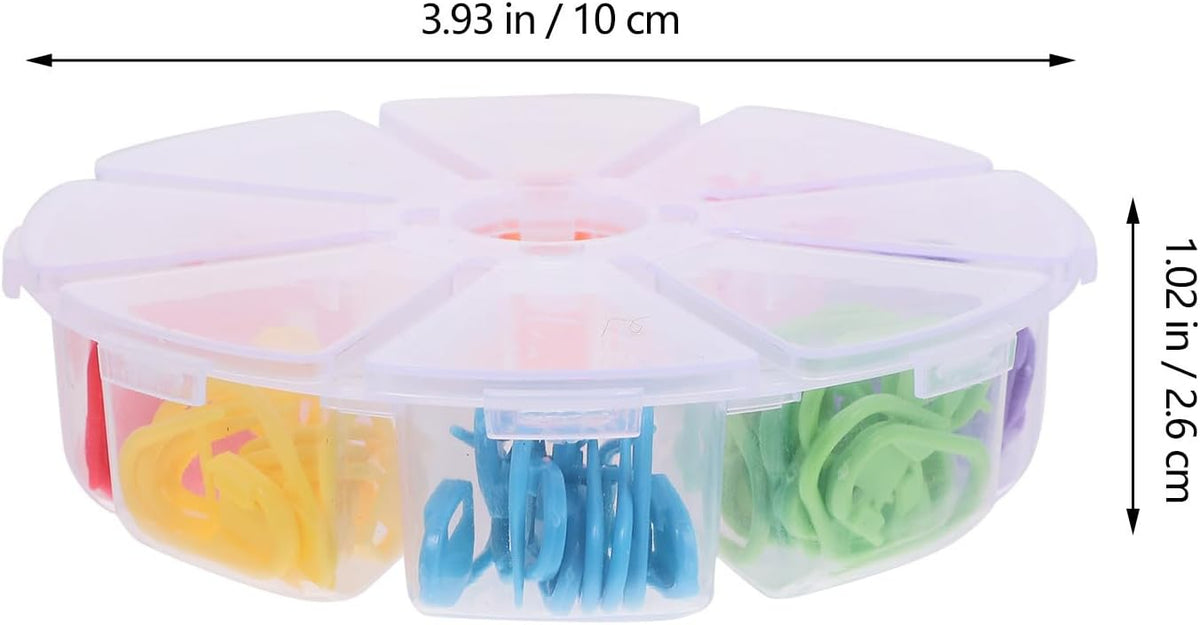 NUOBESTY 1 Box Colored Plastic Stitch Markers, Compact Set