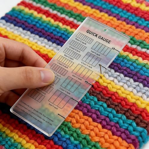 Quick Gauge Ruler Knitting and Crochet Gauge Tool Clear Acrylic Stitch