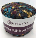 Berlini Ladder Ribbon Maxi Yarn #144 Timberland - Burgundy, Black