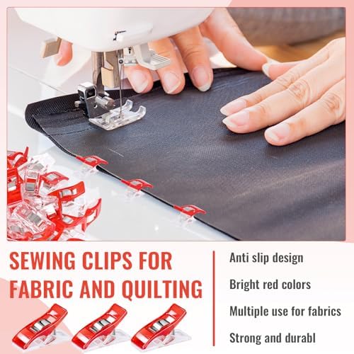 200Pcs Red Sewing Clips Plastic Fabric Clips for Sewing Quilting Clips