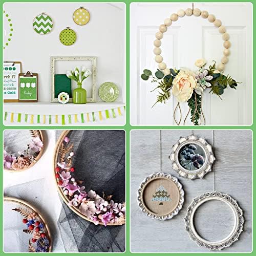 ZOCONE 6 PCS Beech Wood Embroidery Hoops, Wood Circle Hoop Ring Cross