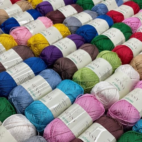 S Sensy Calinia-Mercerized Giza Cotton #2 Fine Yarn 5 Pack Orange