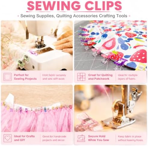 300PCS Sewing Pins & 50PCS Sewing Clips for Quilting, Sewing, Crafts