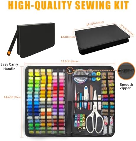 66 Color Sewing Kit for Adults,305 Pcs Portable Needle and Thread Kit