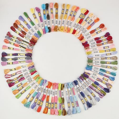 70 Skeins Variegated Mercerized Egyptian Cotton Rainbow Color for